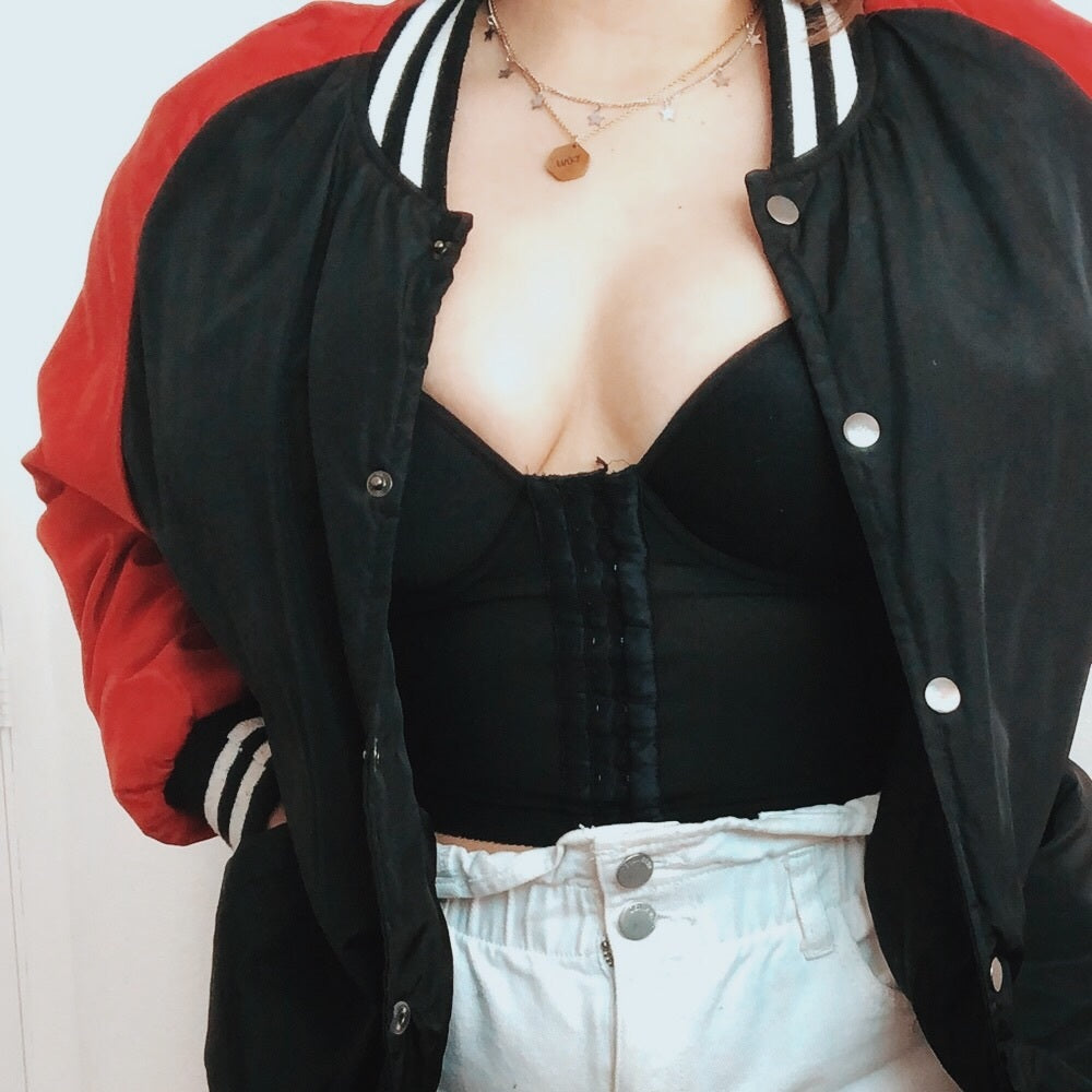 Red & Black 90s Puffy Winter Jacket