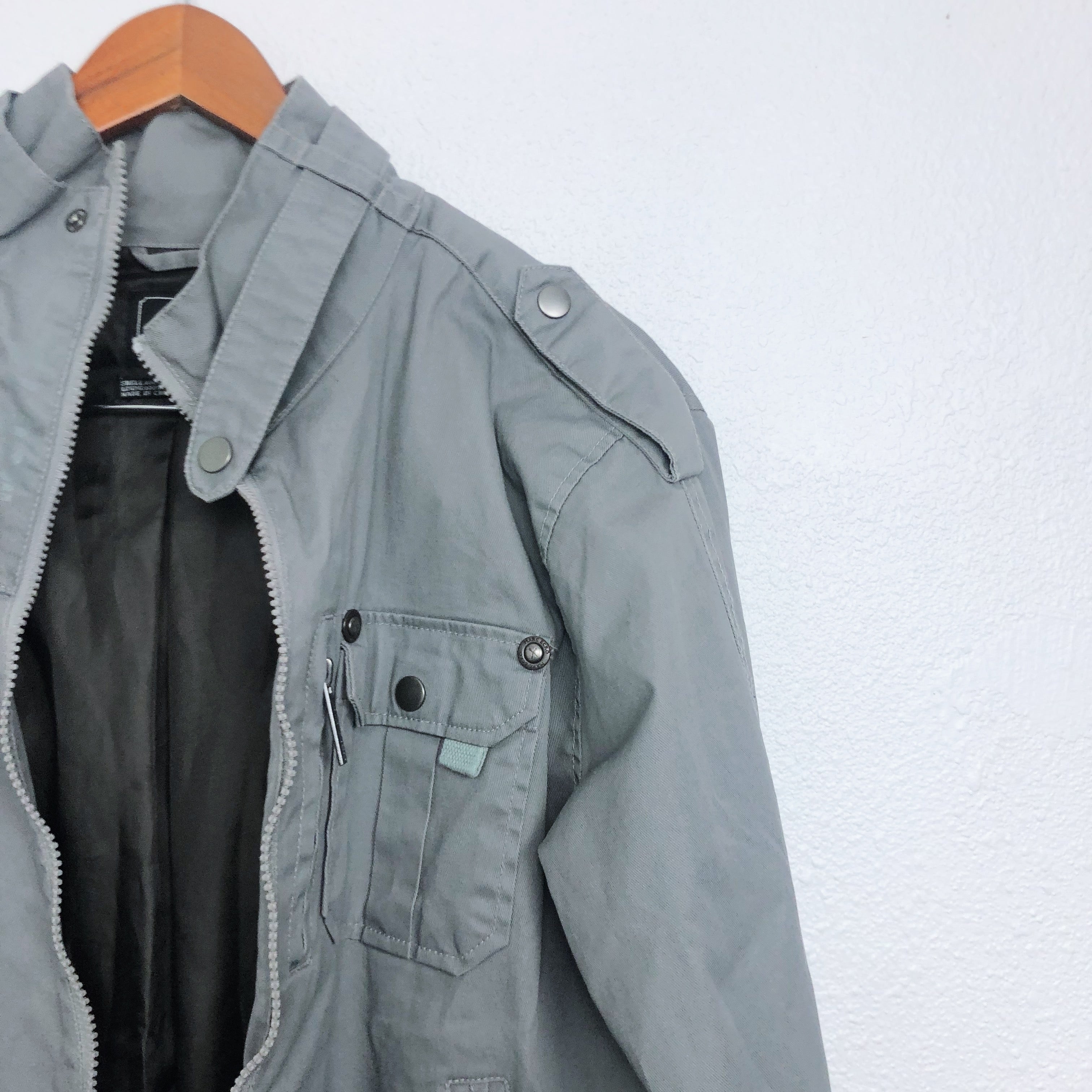 GRAY ZIP UP CUT & SEW UNISEX JACKET